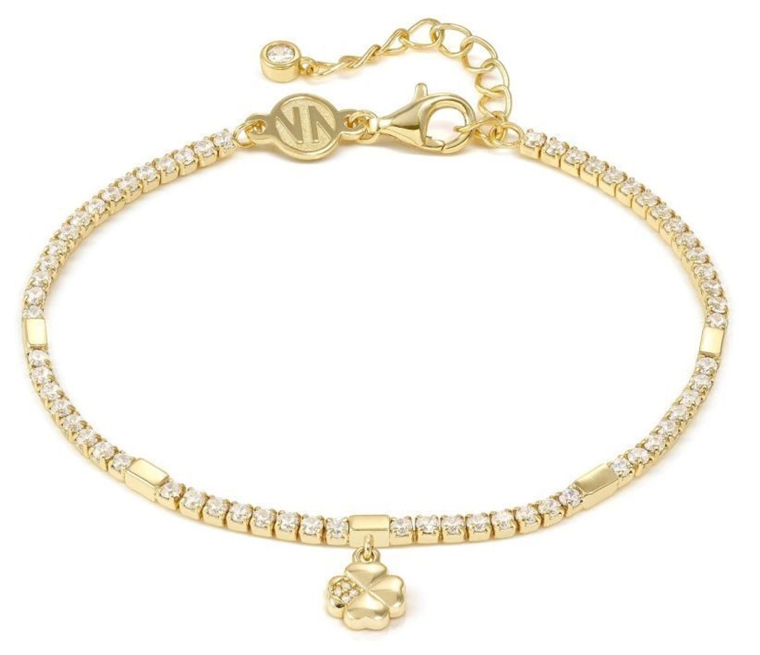 Bransoletka damska Nomination Italy Petit Sparkle 242302 003 – srebrna pozłacana z koniczynką i cyrkoniamid.jpg